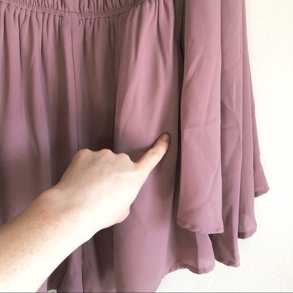 Lulus Mauve Cold Shoulder Romper, S - Picture 9 of 9